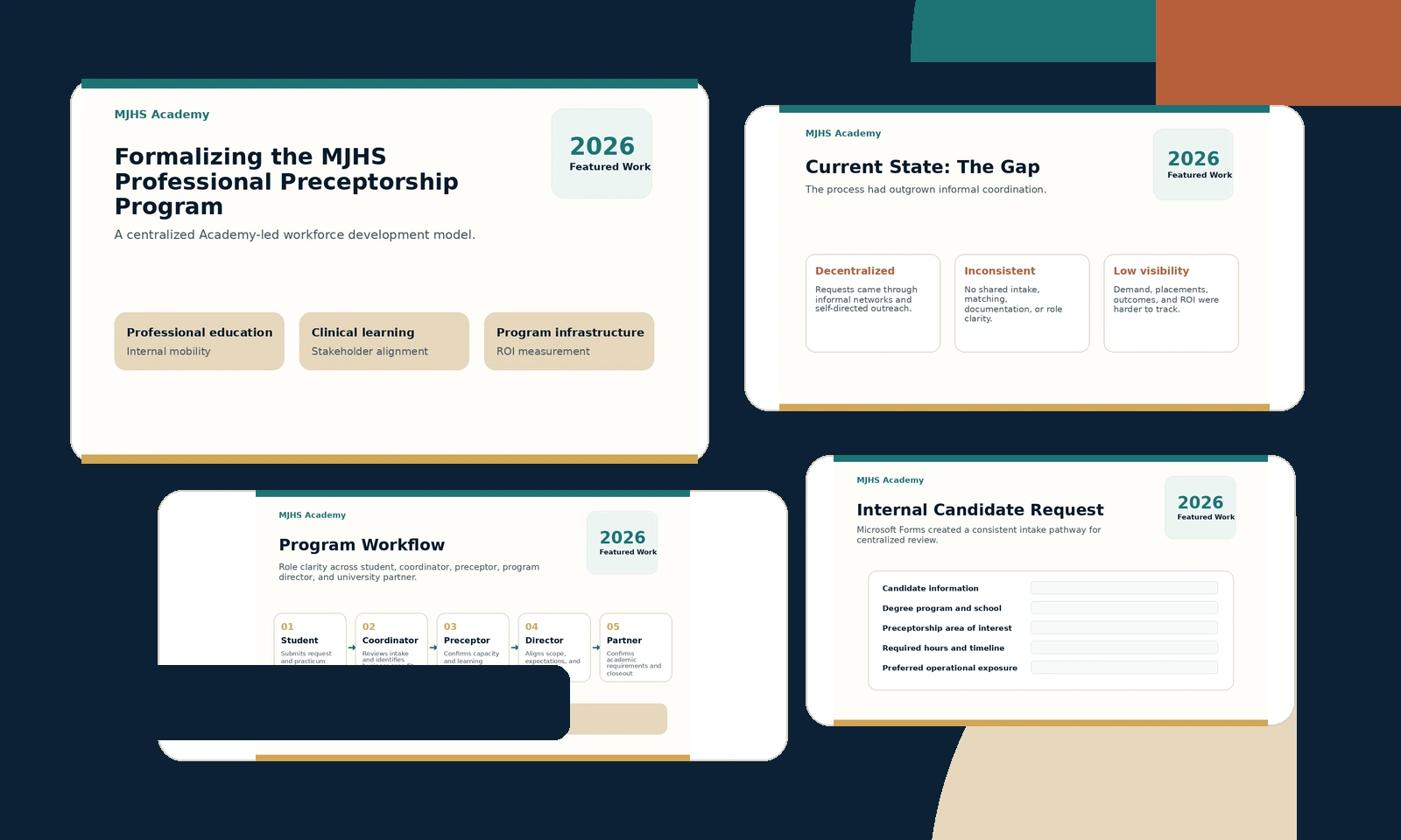 Preceptorship module screenshots