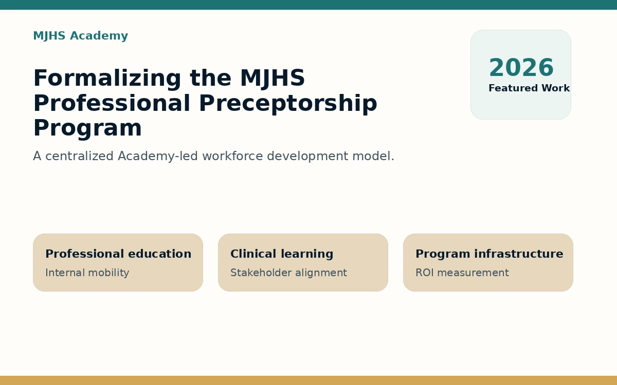Title slide from the preceptorship module