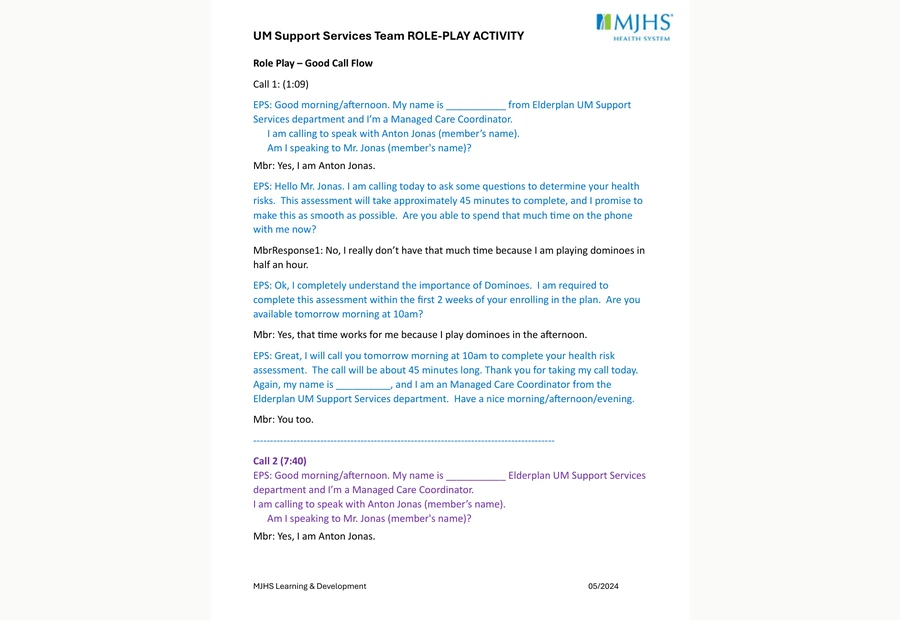 Service quality and call coaching